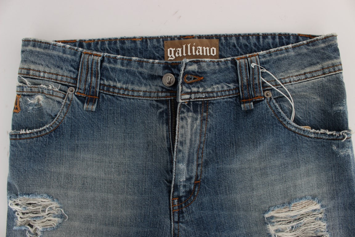 John Galliano – Schicke Boyfriendjeans in blauer Waschung