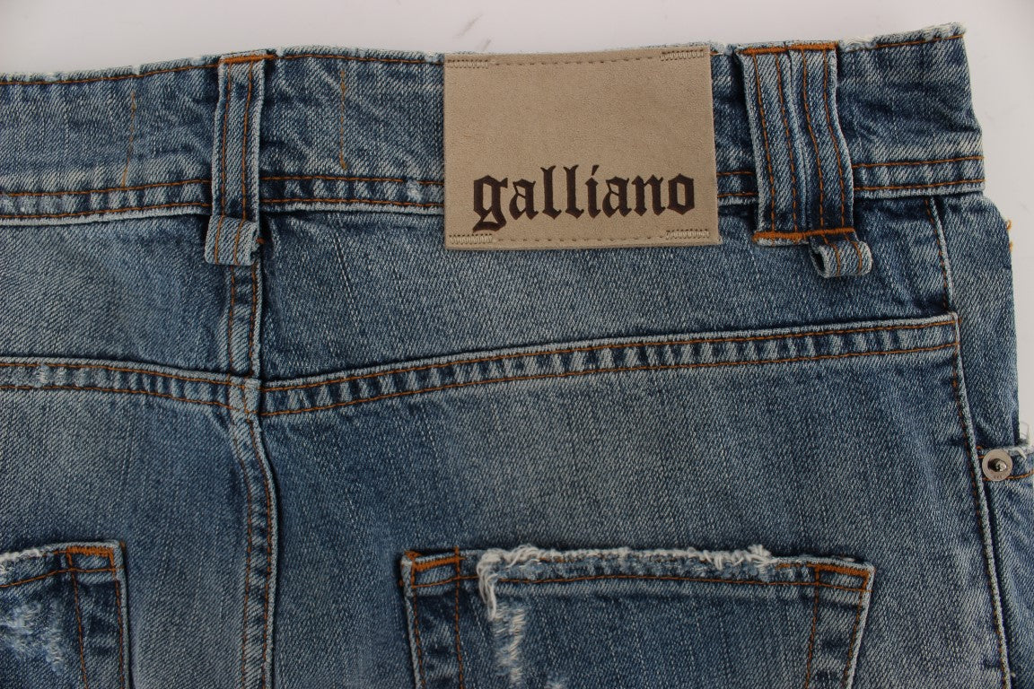John Galliano – Schicke Boyfriendjeans in blauer Waschung
