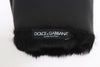 Dolce & Gabbana Elegante schwarze und bordeauxfarbene Lederhandschuhe