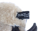 Dolce & Gabbana Guantes elegantes de lana y piel de oveja grises con detalles de tachuelas