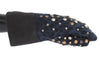 Dolce & Gabbana Schicke graue Handschuhe aus Wolle und Lammfell mit Nietendetails