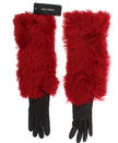 Dolce & Gabbana – Elegante, lange Handschuhe aus rotem Leder