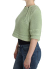 Ermanno Scervino Chic Green Cropped Cotton Sweater