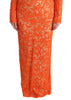 Dolce & Gabbana Elegant Long-Sleeve Full-Length Orange Sheath Dress