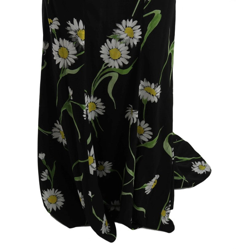 Dolce & Gabbana – Langes Etuikleid mit Sonnenblumen-Print