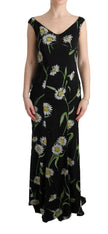 Dolce & Gabbana – Langes Etuikleid mit Sonnenblumen-Print