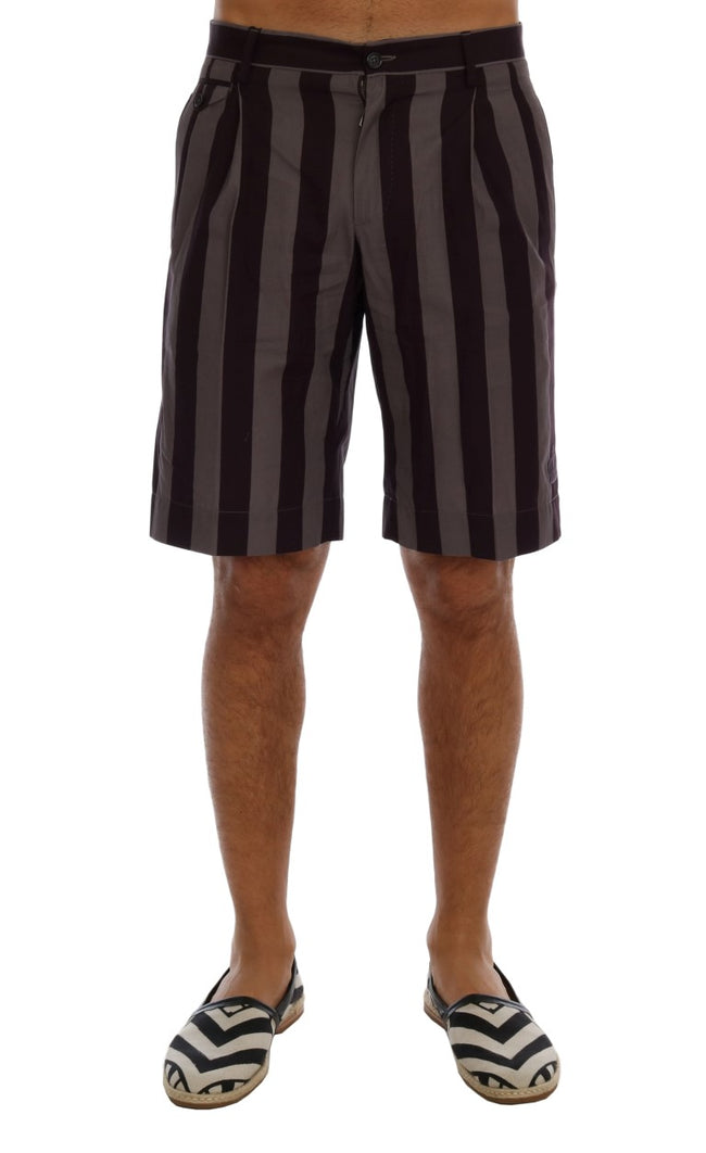 Dolce & Gabbana Pantalones cortos de algodón a rayas gris morado