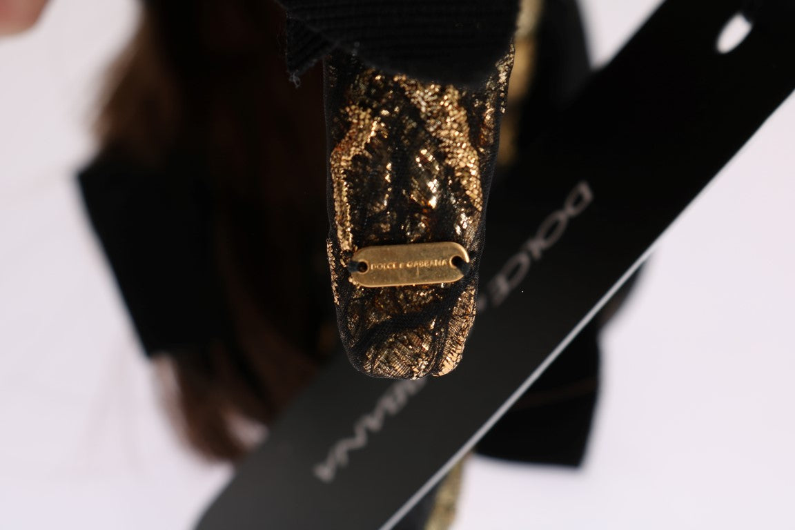 Dolce & Gabbana Diadema con diadema en marrón dorado y adornos de cristales