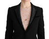 Dolce & Gabbana Elegante blazer negro de corte slim en jacquard