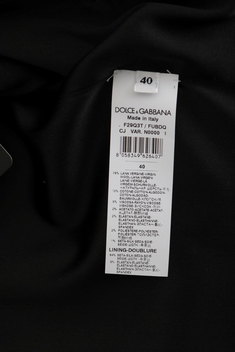 Dolce & Gabbana – Eleganter, schwarzer Jacquard-Blazer im Slim Fit