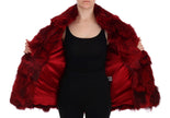 Dolce & Gabbana Luxurious Red Coyote Fur Long Vest Jacket