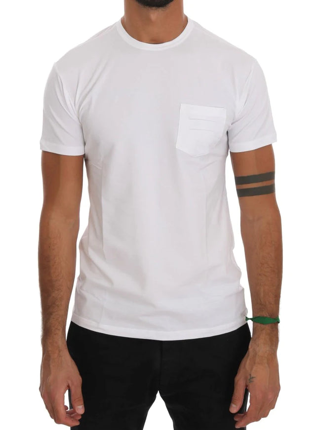 Daniele Alessandrini White Cotton Crewneck T-Shirt - GENUINE AUTHENTIC BRAND LLC  