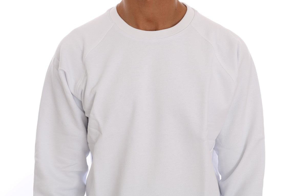 Daniele Alessandrini Elegant White Crewneck Cotton Sweater