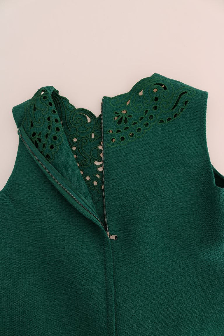 Dolce & Gabbana Elegantes grünes Etuikleid in A-Linie