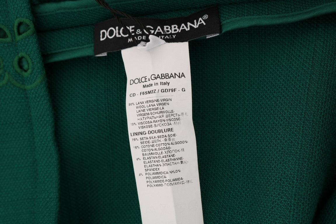 Dolce & Gabbana Elegante vestido tubo evasé verde