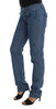 Costume National – Superschlanke Jeans aus Baumwolle in blauer Waschung