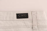 Costume National Chic White Slim-Fit Stretch Jeans