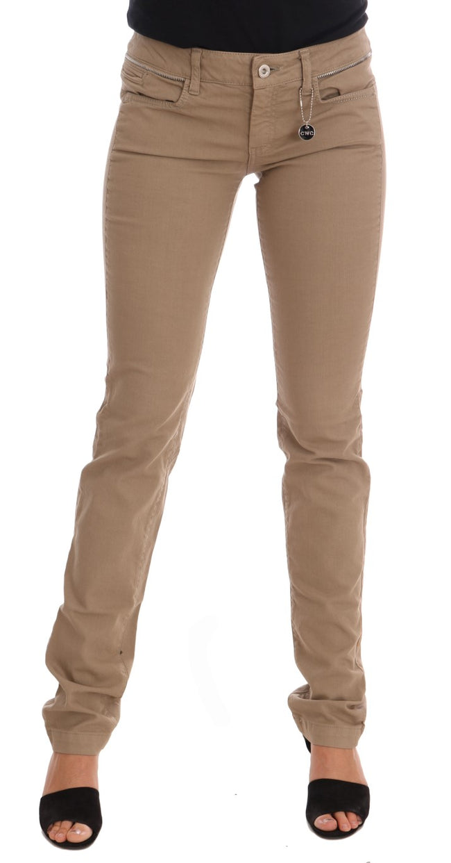 Costume National – Jeans „Delight“ in Super-Slim-Fit in Beige