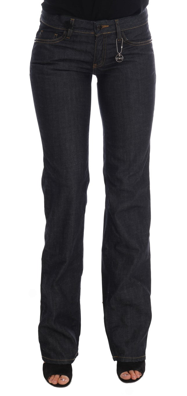 Costume National Chic Dunkelblaue Straight Fit Jeans