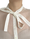 Dolce & Gabbana Elegante Langarmbluse aus Seidenmischung