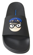 Dolce & Gabbana Elegant Black Leather Slide Sandals