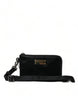 Dolce & Gabbana Elegant Black Nylon Leather Pouch with Silver Details