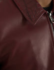 Dolce & Gabbana Maroon Exotic Leather Zip Biker Coat Jacket