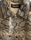 Dolce & Gabbana Beige Exotic Leather Biker Blouson Jacket