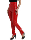 Dolce & Gabbana Schicke rote Skinny-Hose mit hoher Taille