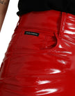 Dolce & Gabbana Schicke rote Skinny-Hose mit hoher Taille
