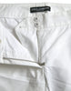 Dolce & Gabbana – Elegante weiße konische Hose mit mittlerer Taille