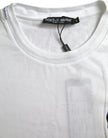 Dolce & Gabbana White Logo Patch Cotton Crew Neck T-shirt