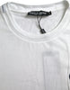 Dolce & Gabbana White Logo Patch Cotton Crew Neck T-shirt