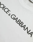 Dolce & Gabbana – Weißes Baumwoll-T-Shirt mit Rundhalsausschnitt und Logo-Print