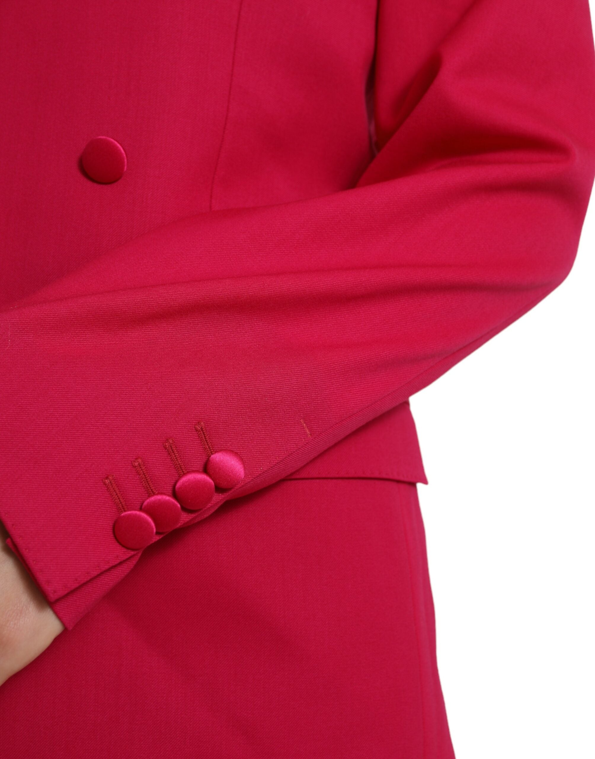 Dolce & Gabbana – Eleganter roter, schmal geschnittener 3-teiliger Martini-Anzug