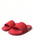 Dolce & Gabbana Sandalias de playa de verano de goma roja