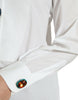 Dolce & Gabbana Top camisero de algodón blanco con adornos de cristales