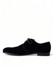 Dolce & Gabbana Elegantes zapatos de vestir Derby de terciopelo negro