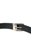 Dolce & Gabbana Elegant Black Calf Leather Belt
