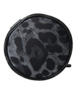Dolce & Gabbana Bolso tipo portabotellas redondo y delgado con estampado de leopardo negro