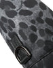 Dolce & Gabbana Bolso tipo portabotellas redondo y delgado con estampado de leopardo negro