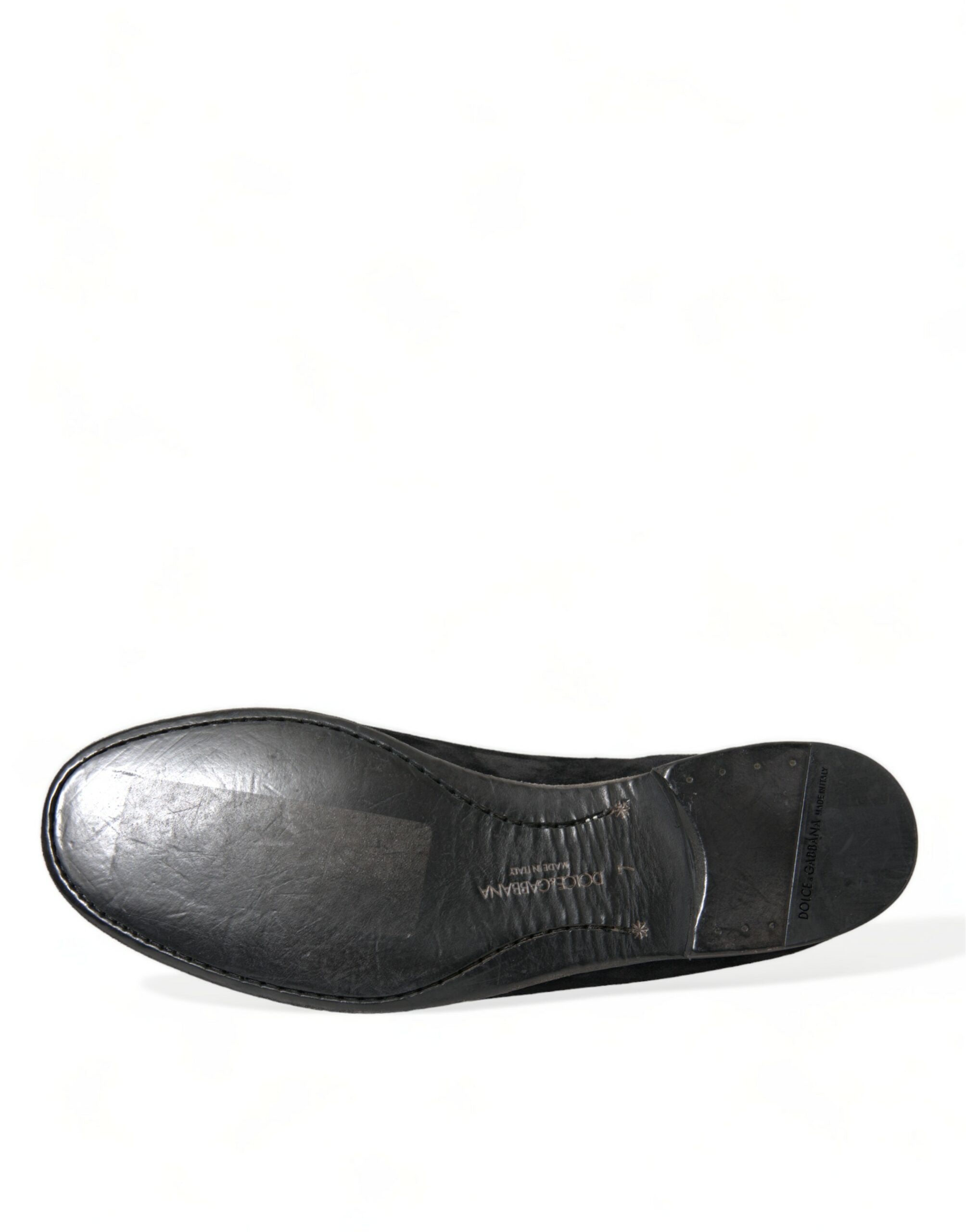 Dolce & Gabbana Zapatos mocasines AMALFI de terciopelo negro RUNWAY
