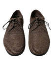 Dolce & Gabbana Zapatos de vestir Derby de rafia marrón con cordones