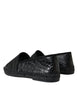 Dolce & Gabbana Exotic Black Leather Espadrilles