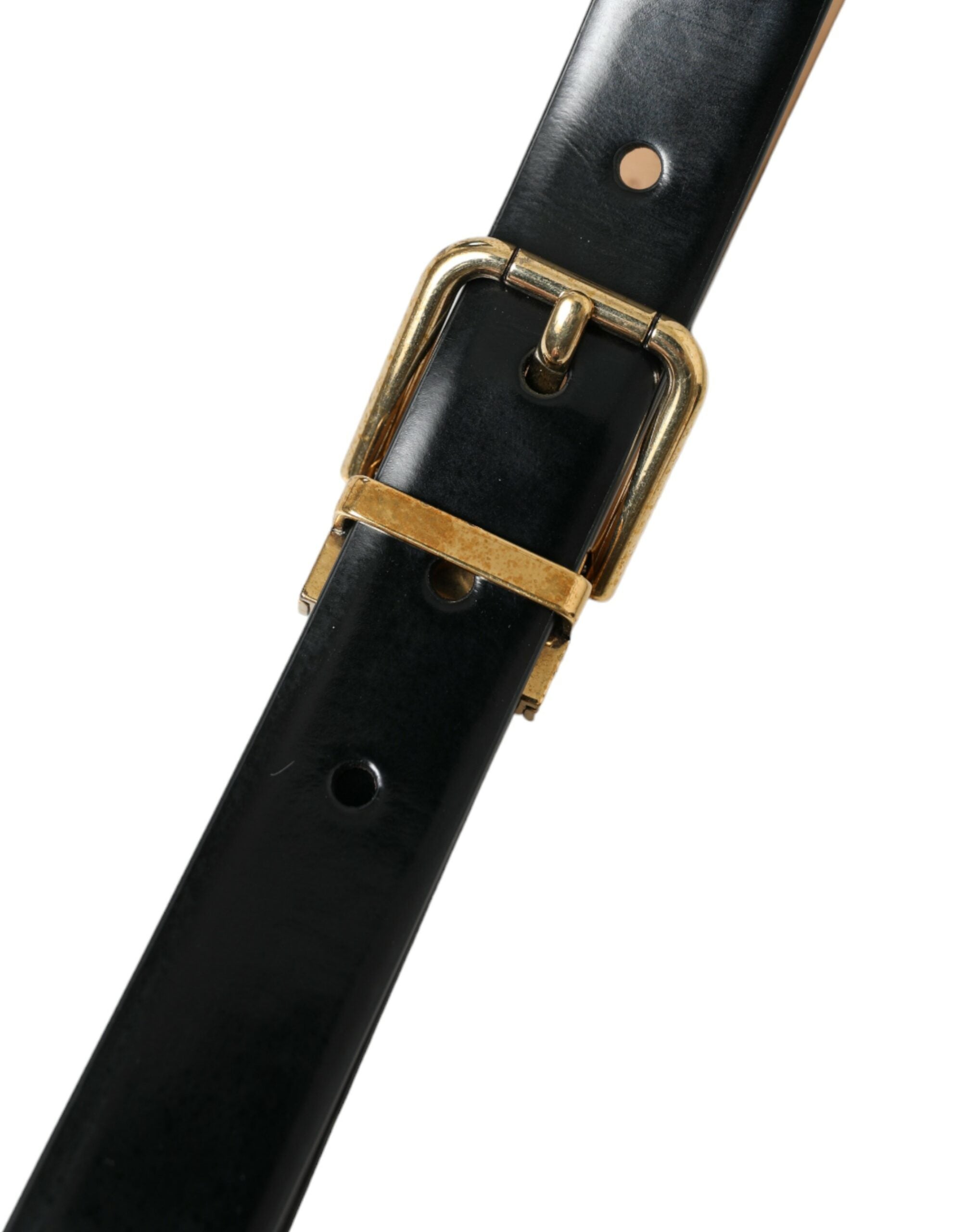 Dolce & Gabbana Eleganter schwarzer Taillengürtel aus Leder mit Logo-Schnalle