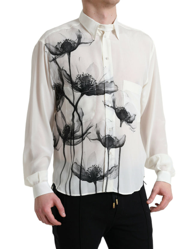 Dolce & Gabbana Elegantes Seidenhemd mit Blumenmuster