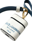 Dolce & Gabbana Chic Leather Airpods Case in Blue & White