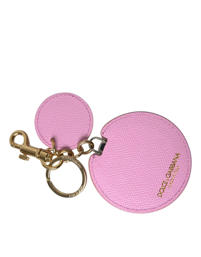 Dolce & Gabbana Eleganter Schlüsselanhänger aus roségoldenem Leder