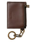 Dolce & Gabbana – Schlüsselanhänger aus Leder mit Reißverschluss und Logo, Münzgeldbörse, Schlüsselanhänger, Brieftasche, Braun