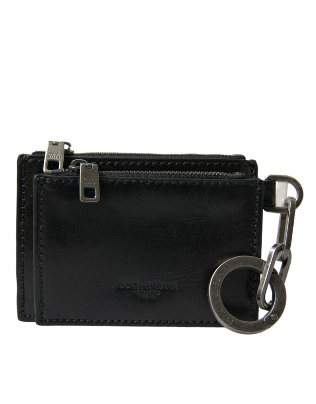 Dolce & Gabbana – Schlüsselanhänger aus Leder mit Reißverschluss und Logo, Münzgeldbörse, Schlüsselanhänger, Brieftasche